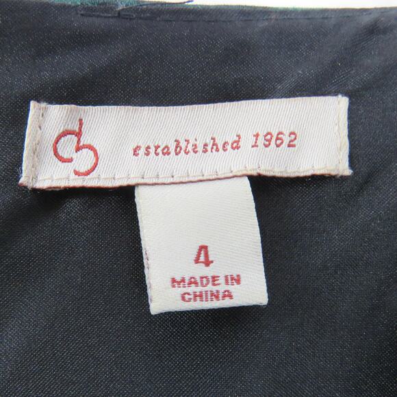 Dress Barn Emerald Green Floral Sleeveless Fit and Flare Midi Dress Size 4 Small - Picture 4 of 6